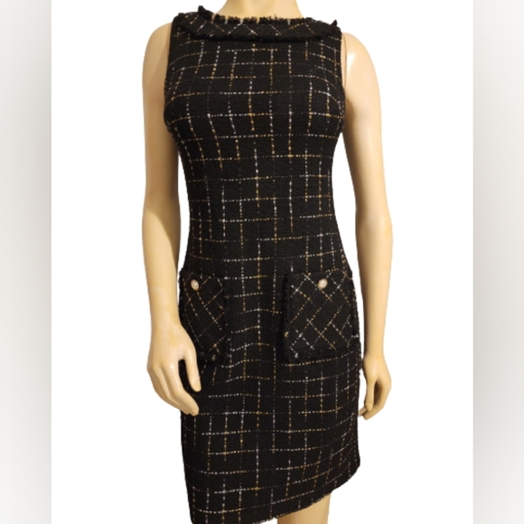 Karl Lagerfeld Tweed Sheat Dress Size 4 - Picture 2 of 12